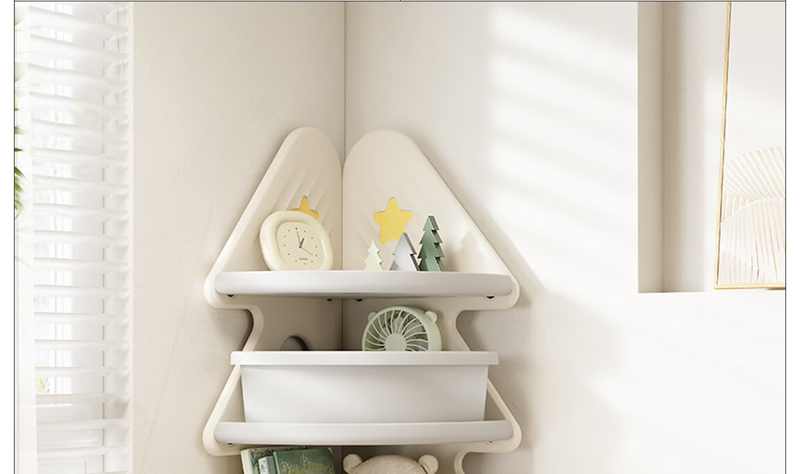 BabyViva Children's Storage Cabinet Corner Bookshelf Kids Room Christmas Tree Toy Picture Book Organizer Multi-Layer Storage Box 1