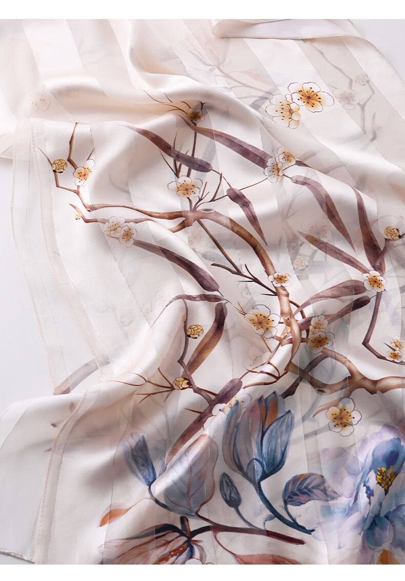 Hangsifu Silk Scarf, Mulberry Silk Shawl, Autumn And Winter Warm Neck Warmer, Birthday Gift for Mom Or Wife 22