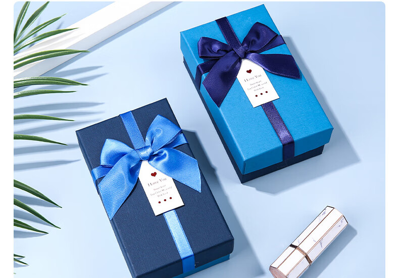 Ouliwen Gift Box, Large Size, Elegant Feel, Birthday Gift, Holiday Student Stationery Storage Gift Box, Empty Box Storage Cardboard Box, 31cm*23.5cm*6cm, Blue 2