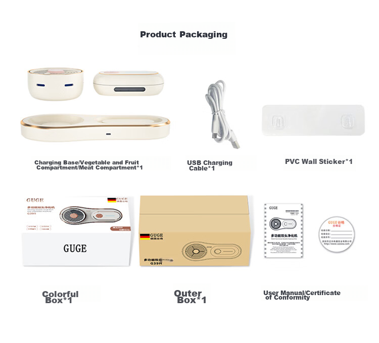 GUGE [Meat And Vegetable Separation Washing] German Wireless Fruit And Vegetable Purification Cleaning Machine, Fruit Cleaner, Vegetable Purifier, Food Purifier, Vegetable Washer, Fruit And Vegetable Cleaning Device, Titanium Fruit And Vegetable Machine 15