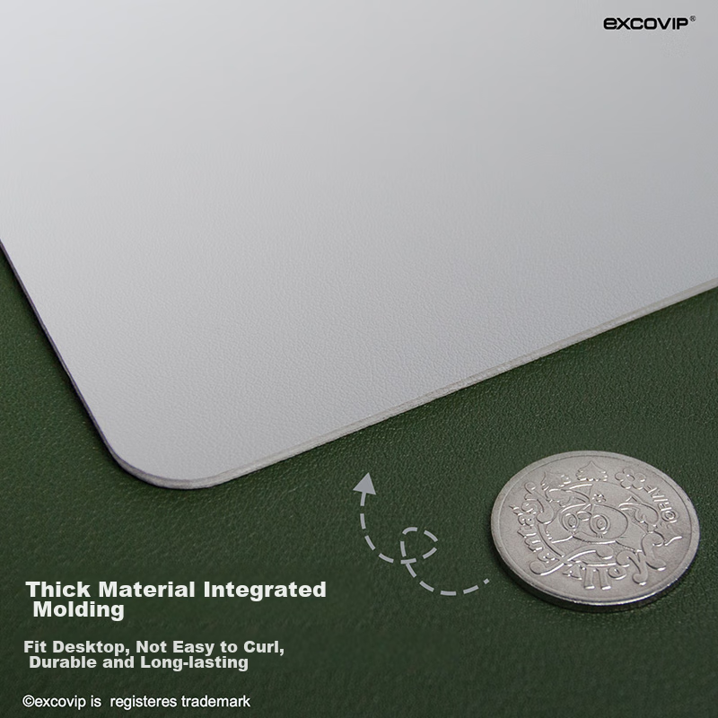 EXCO Double-Sided Cork Mouse Pad, Small Size, Waterproof Leather Office Pure Color Mat, Computer Writing Desk Pad, Gaming Leather Non-Slip Gray 9749 6