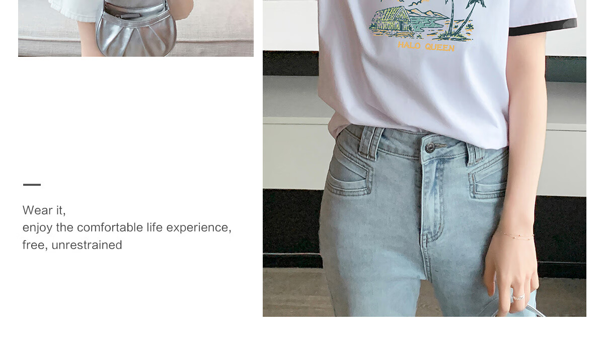 Halo Queen Long-Sleeve T-Shirt for Women, Spring And Autumn Round Neck Shell Cute Casual Versatile Base Shirt Top New Product H143T2020 59