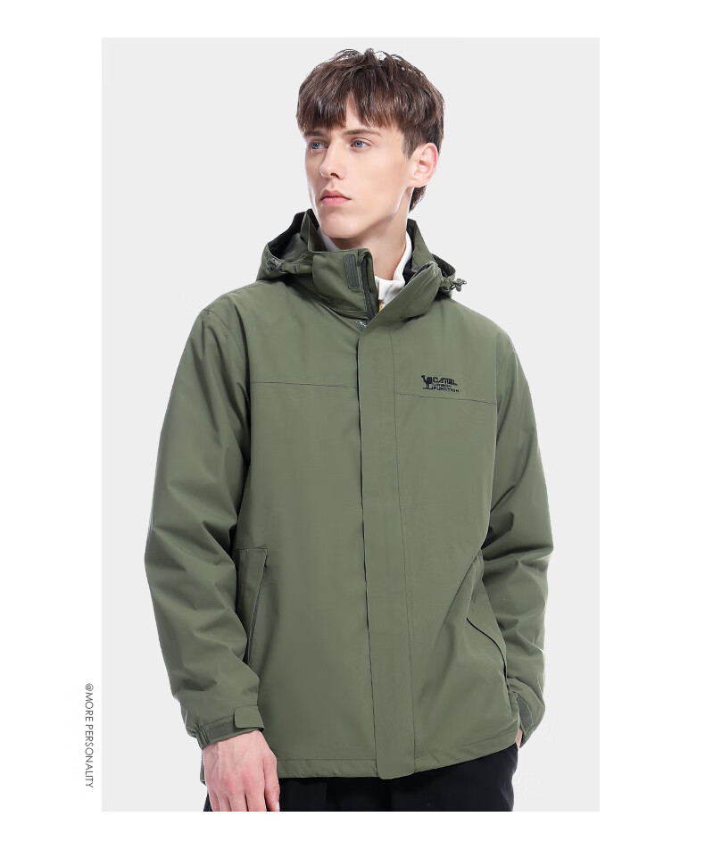 CAMEL Outdoor Cold-Resistant Windbreaker Jacket for Men And Women, Waterproof And Warm Three-In Detachable Two-Piece Mountaineering Suit A0W21a8165 16