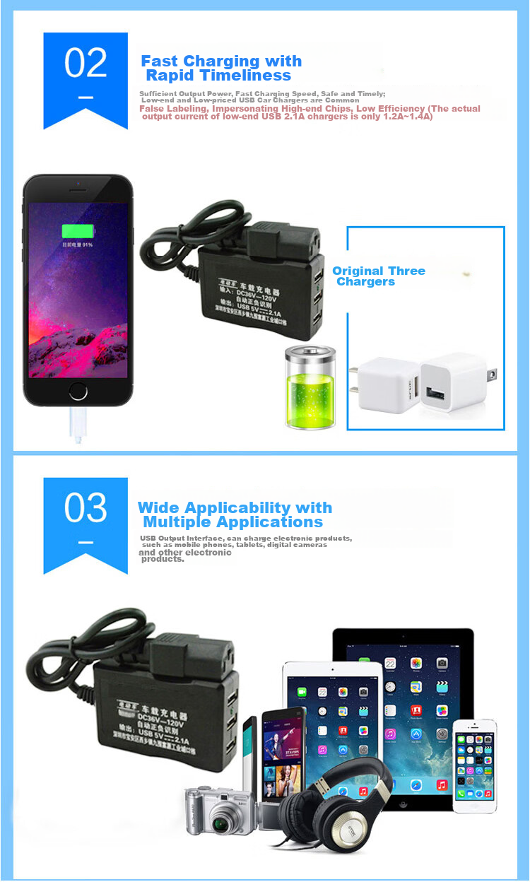 Meiyazhixing Motorcycle Phone Charger, Motorcycle Car Charger, 5V2A Motorcycle Cigarette Lighter Car Charger 6