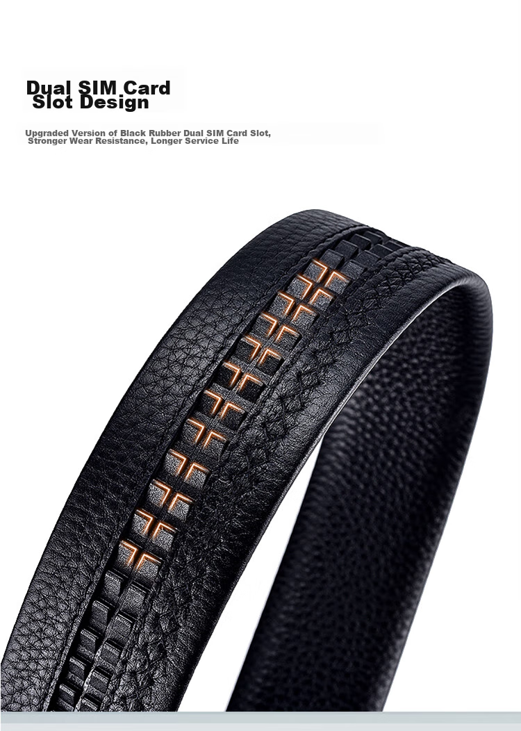 Hush Puppies Leather Belt for Men with Automatic Buckle, Top-Grain Cowhide High-End Gift Box Birthday Present for Boyfriend 4