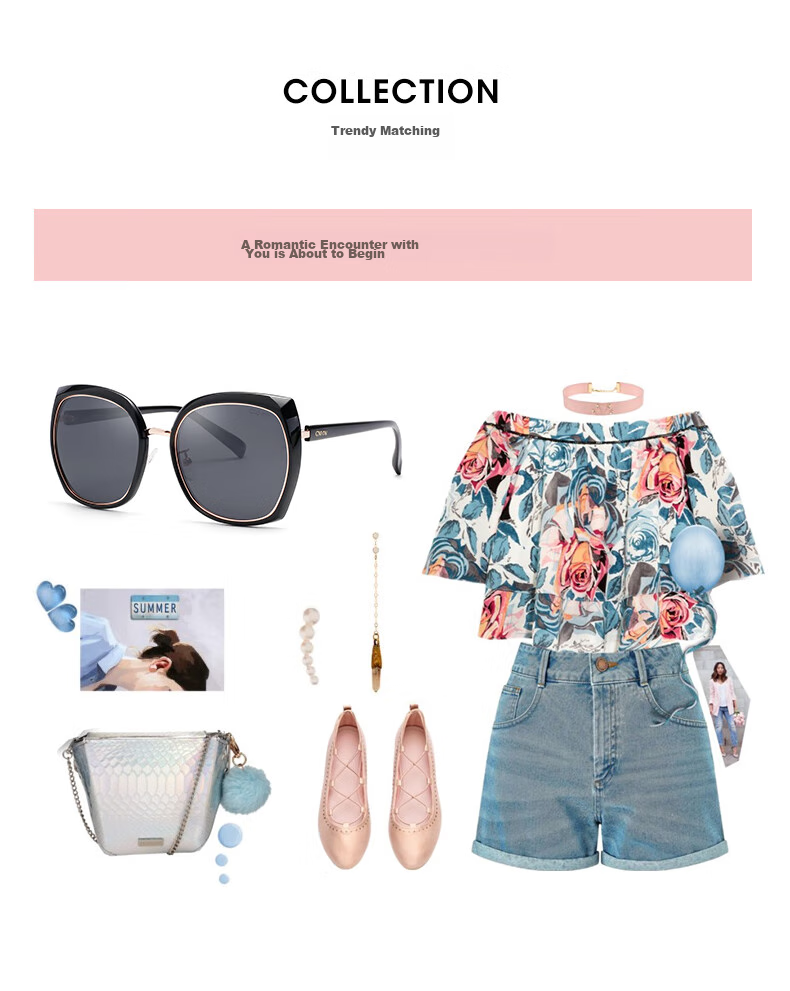 CAXMAN Fashion Cat-Eye Style Sunglasses for Women, Polarized Sunglasses, Casual Face-Flattering Trendy Glasses CX3183 4