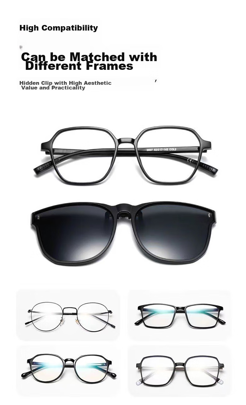 Baixiaoshe Myopia-Resistant GM Sunglasses Clip-Ons, 1 Pair [Sunglasses], Day And Night Use, Unisex for Driving 19