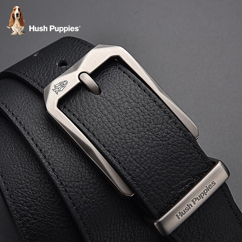 Hush Puppies Men's Belt with Pin Buckle, Classic Retro Trendy Casual Versatile Youth Waistband, Birthday Gift for Boyfriend