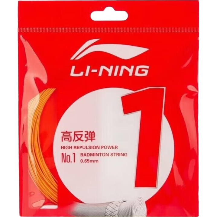 Li-Ning Badminton String, No. 1 Line, High Rebound, Specialized String for Badminton, Crisp Sound When Striking, No. 1 Line in Bright Orange