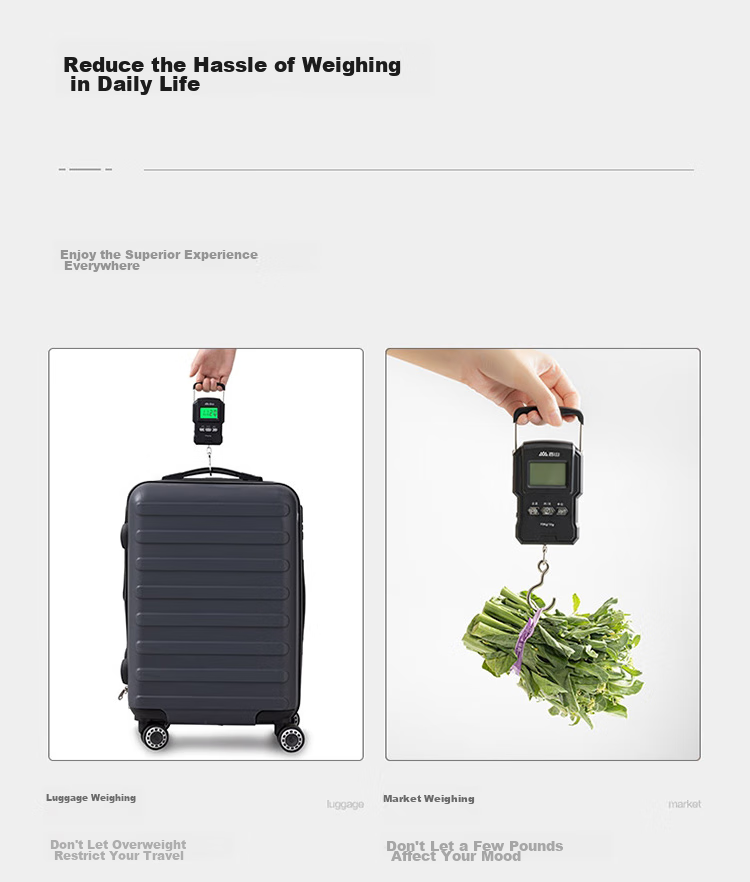 Xiangshan Portable Electronic Scale High-Precision Luggage Scale 60kg Black Type-C Rechargeable 14