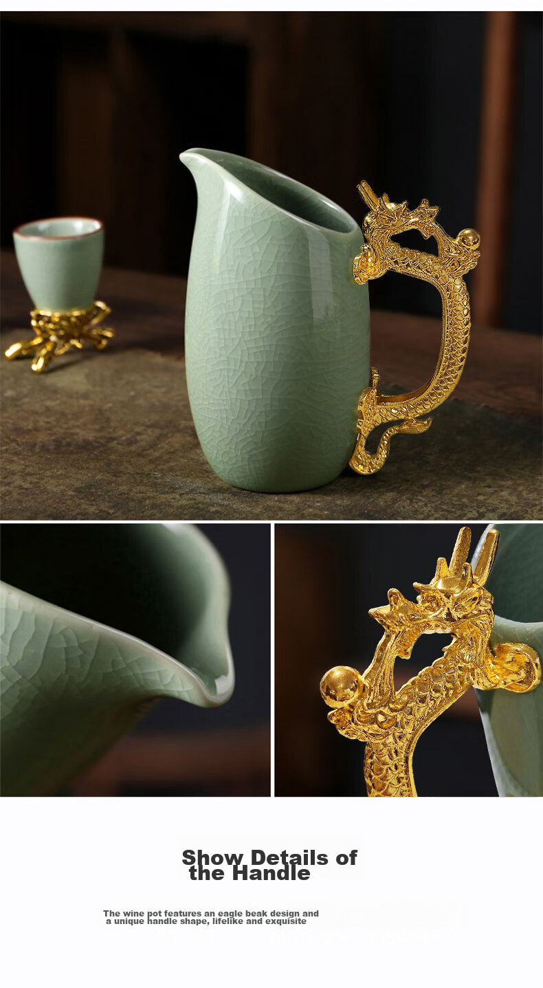 Canjiangjun Ceramic Liquor Cup Set with Twelve Zodiac Design, Teacher's Day Wine Decanter Gift Box Set 5