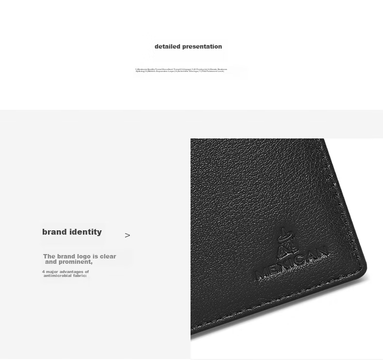 MEXICAN Men's Short Wallet, Top-Grain Leather, Lightweight And Soft Card Holder, High-End Gift Box, Birthday Present for Men And Fathers 10