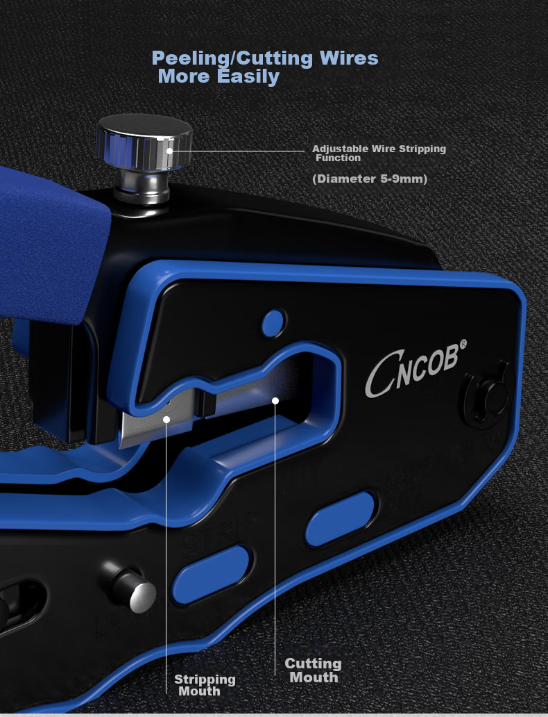 CNCOB Category 7 Cable Crimper, Professional-Grade Cat6 Full-Function Network Clamp Tool Set, Swallow-Tail Clip, Through-Hole RJ45 Connector Crimping Pliers, CN-97109 1