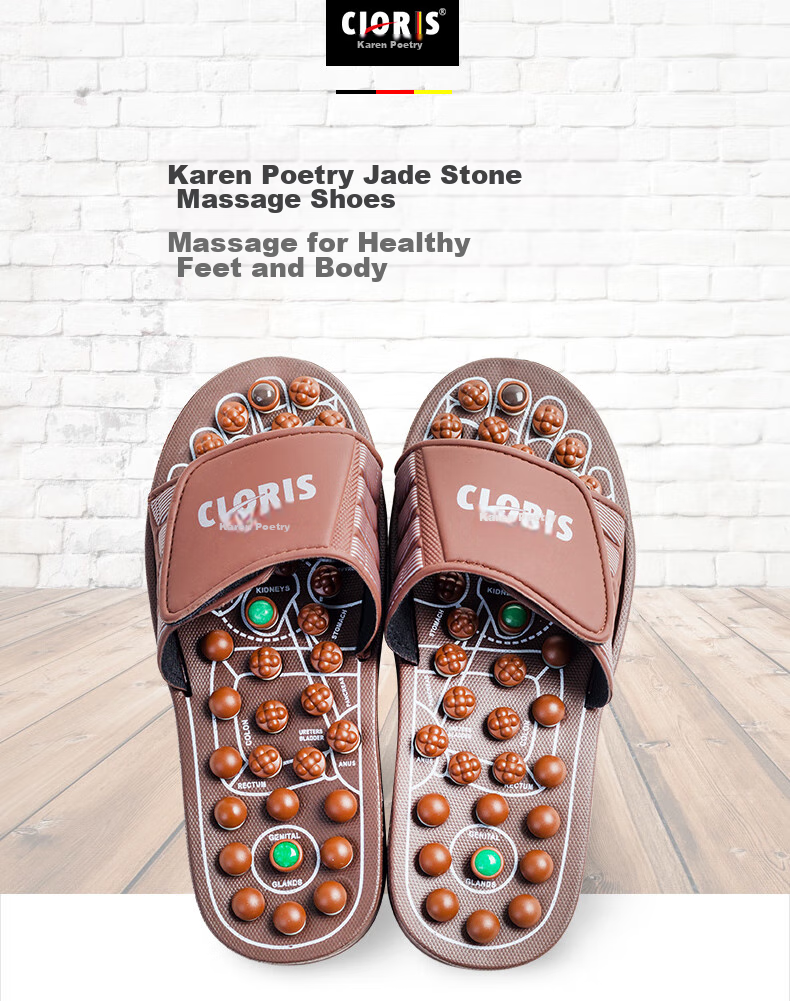 CLORIS [Mid-Autumn Festival Gift] Jade Health Acupoint Massage Slippers, Birthday Gift for Wife Or Parents, Mid-Autumn Festival Present M108-S 4