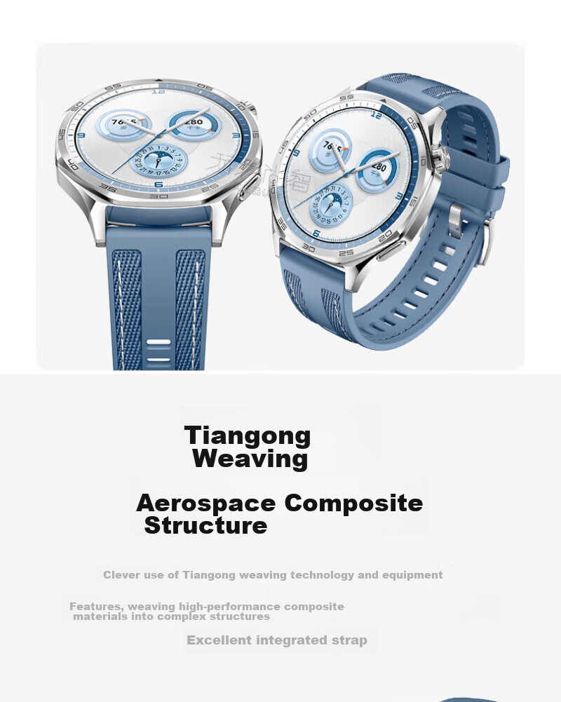 Watchbond Compatible with Huawei Watch GT5 Strap, GT5 Pro Official Style, Runner2/Watch5 Topaz Blue, GT4 Composite Smart Sports Watch4Pro Men's 46mm Band 5