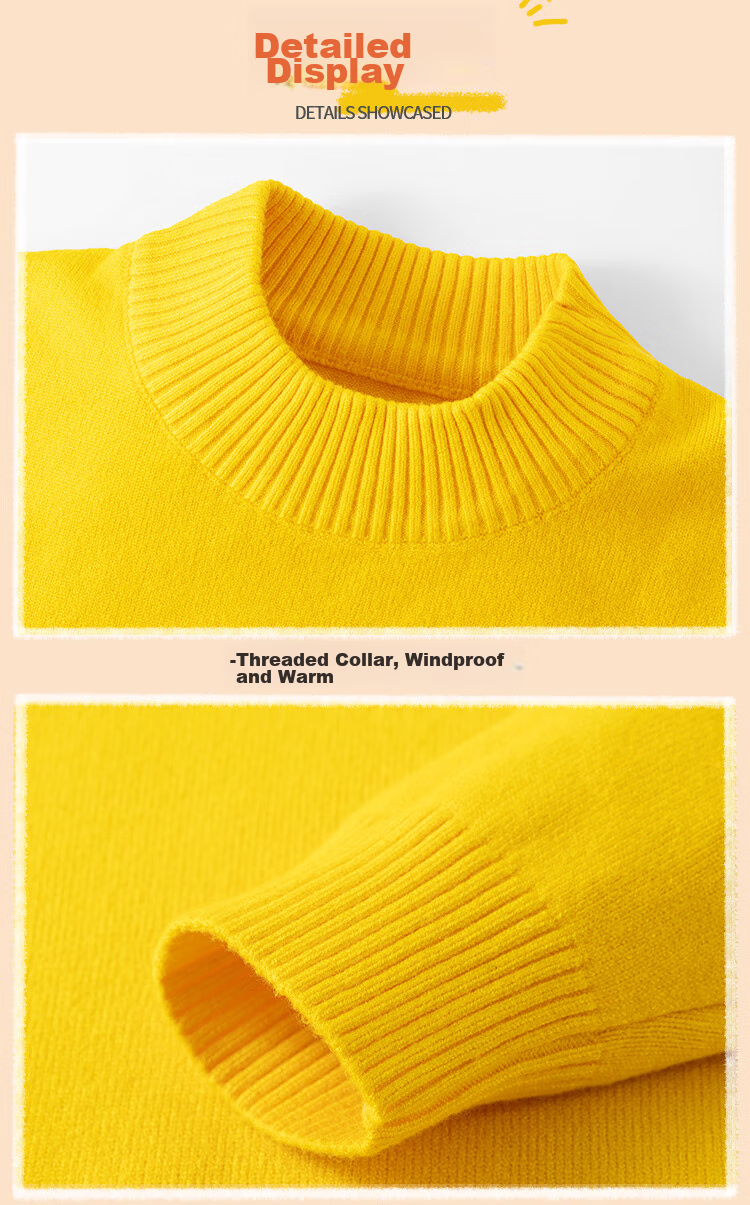 Baleno Girls Fleece Lined Sweater Winter Stylish Half Turtleneck Knitwear Kids Warm Base Layer Top 10