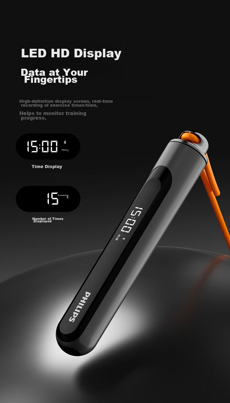 Feilipu Smart Jump Rope, Cordless Jump Rope for Adults, Weight Loss Fitness Fat Burning Specialized Weighted Counting Jump Rope 3703D Starry Gray 11