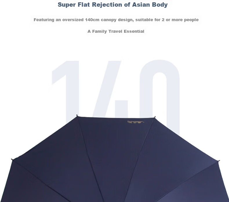 Tiantangshan Windproof Double Umbrella, Long Handle, 10 Ribs, Extra Large Size, Semi-Automatic Straight Pole, Suitable for Both Sun And Rain, Business Umbrella, Sky Gray Color 6