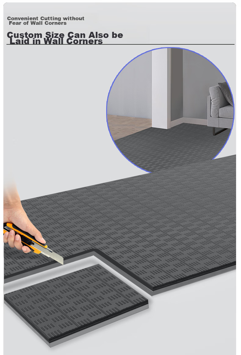 Treadmill Mat, Soundproof Mat, Shock-Absorbing Mat, Thickened Aerobics Mat, Fitness Non-Slip Floor Mat, 1750*800*20mm, Black And Gray 10