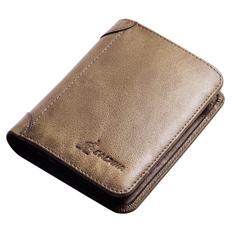 L'ALPINA Italian Men's Wallet, Top-Grain Leather, Short Style, Genuine Leather Purse, Multi-Card Slots, Multifunctional Men's Bag, Father's Day Gift