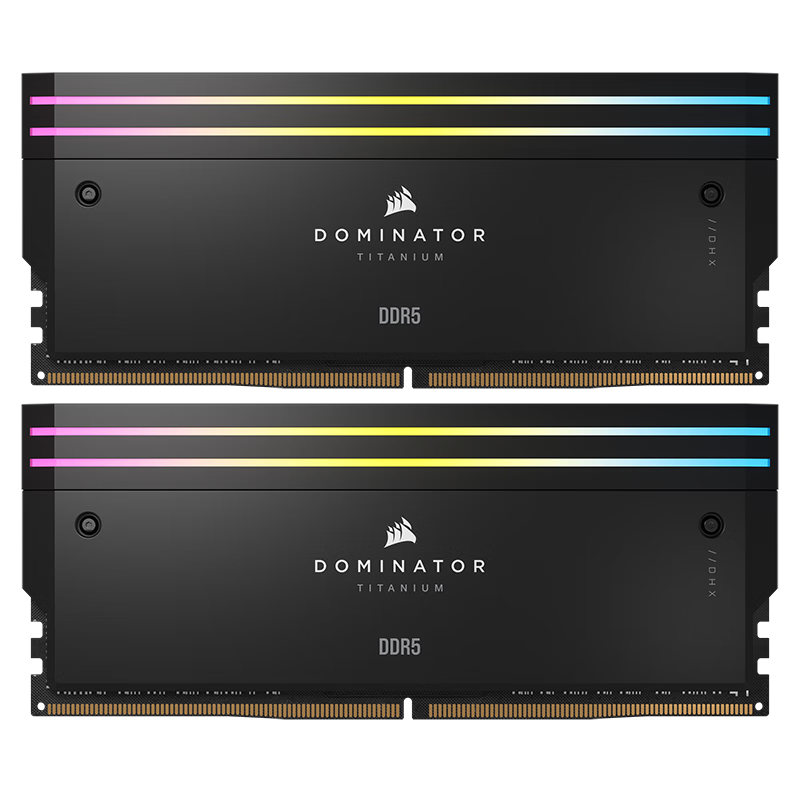 USCORSAIR , 64GB (32G X 2) Kit, DDR5 6600 Desktop Memory Module, Dominator Titan, RGB Light Bar, Black, C32