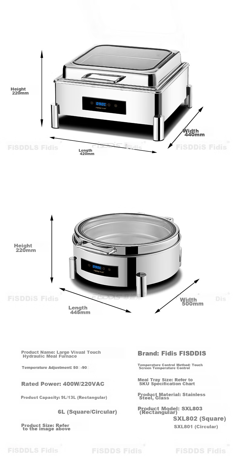 FISDDIS Self-Service Buffet Warmer, Smart Electric Heating Breakfast Food Warmer, SXL803-3 [57x42x22cm 9
