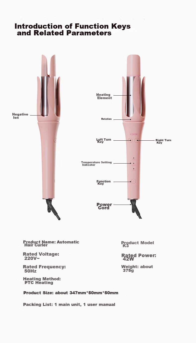 Jindao Fully Automatic Curling Iron, Gentle on Hair, Big Wavy Curl, Lazy Atmosphere, No-Stress Electric Curling Tool, Non-Sticky Hair Styling, 32mm Negative Ion K3 Portable, National Day Holiday Gift 17