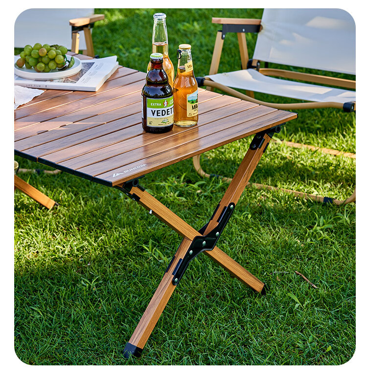 Suncojia Outdoor Folding Table, Aluminum Alloy Roll-Up Table, Portable Foldable, Wilderness Dining Table, Table And Chairs 6