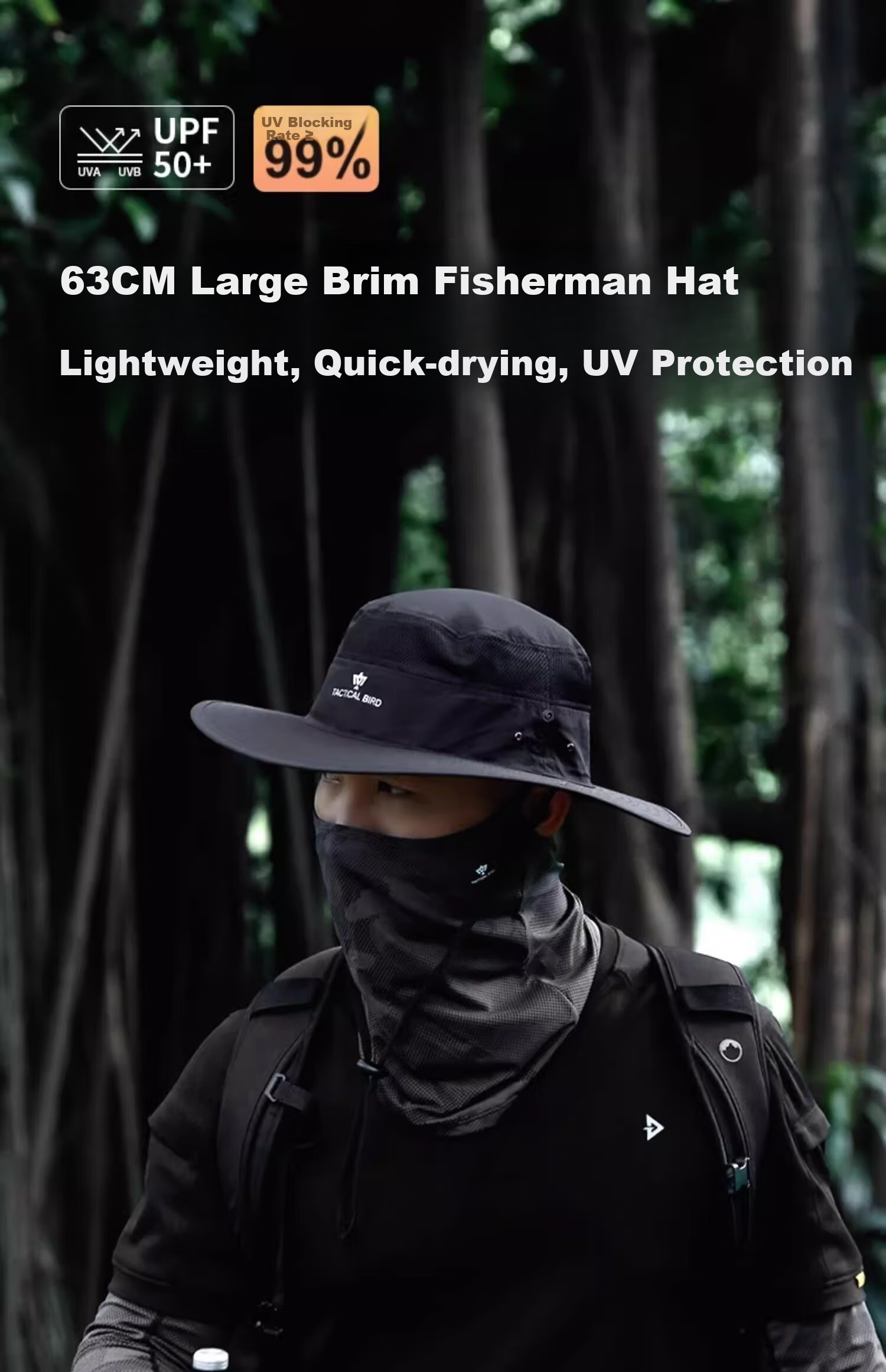 Zhanshuniao Lightweight Sun Hat, Thin And Wide Brim Summer Sun Protection Hat for Men, Fishing Bucket Hat, Outdoor Hiking Hat, Plus Size 3