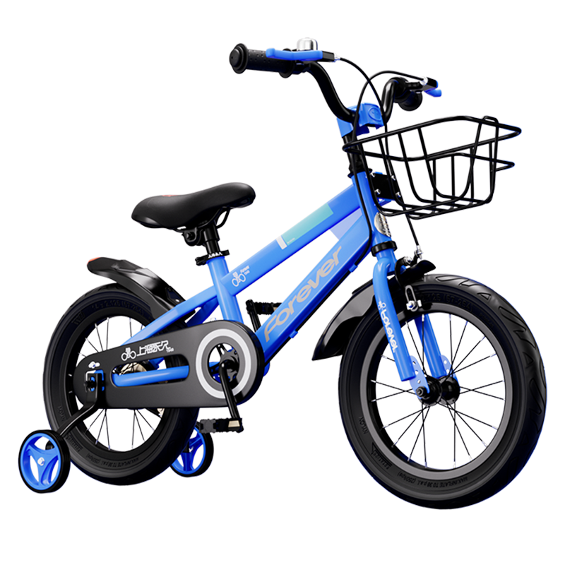 FOREVER Children's Bicycle, Boys And Girls Bike, Kids' Bike, 14-Inch Pedal Bike, Elementary School Student Balance Bike, Blue