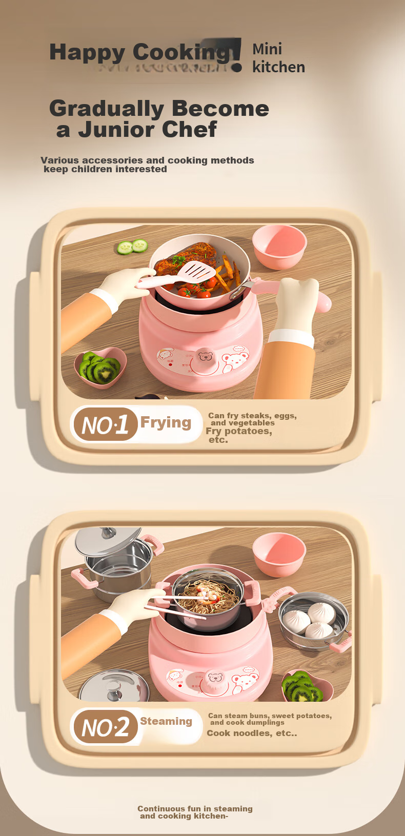 Shiwanzhenzhu Mini Kitchen Real Cooking Set, Cooking Utensils, Educational Pretend Play, Birthday Gift for Boys And Girls Aged 7-14 5