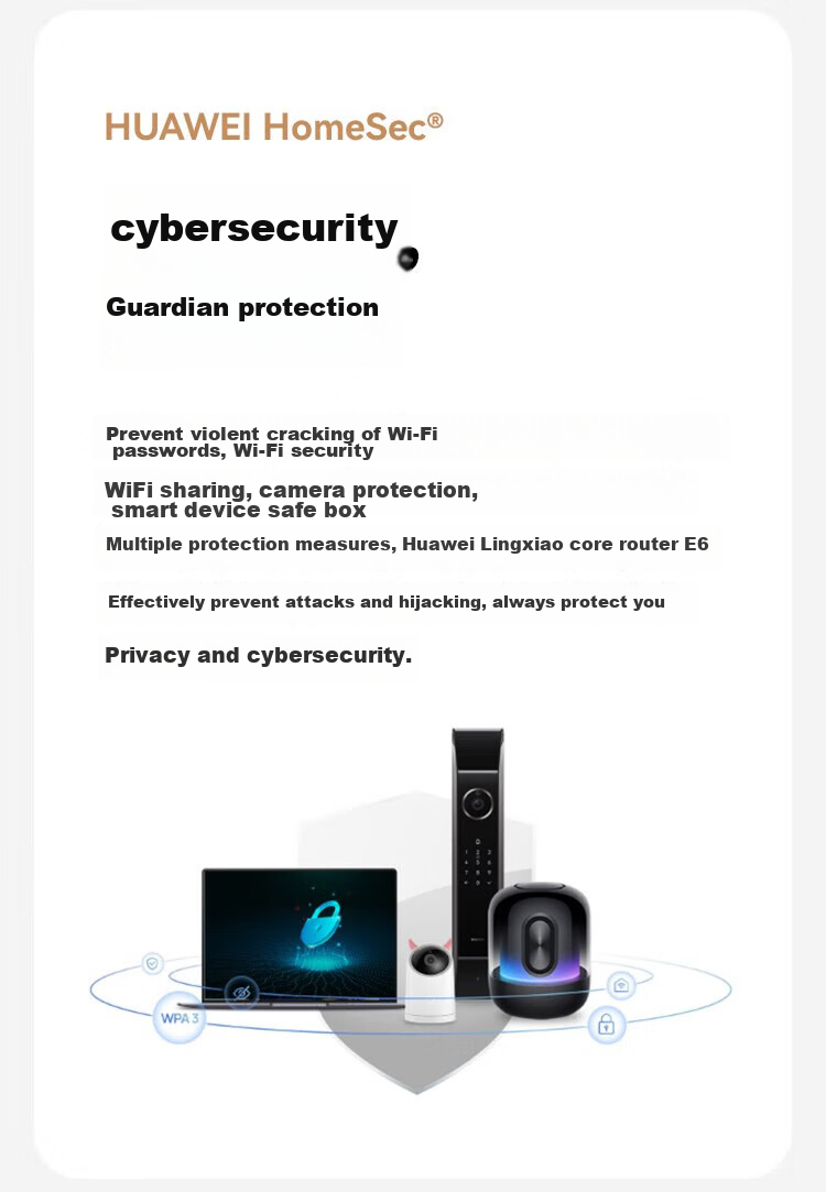 HUAWEI Q6 Telecom Version Lingxiao Parent-Child Router, WiFi 6+, Gigabit Port, 5G Home And Enterprise Villa-Grade Wireless Powerline Mesh E6 Parent-Child Set, All-Network Compatible 18
