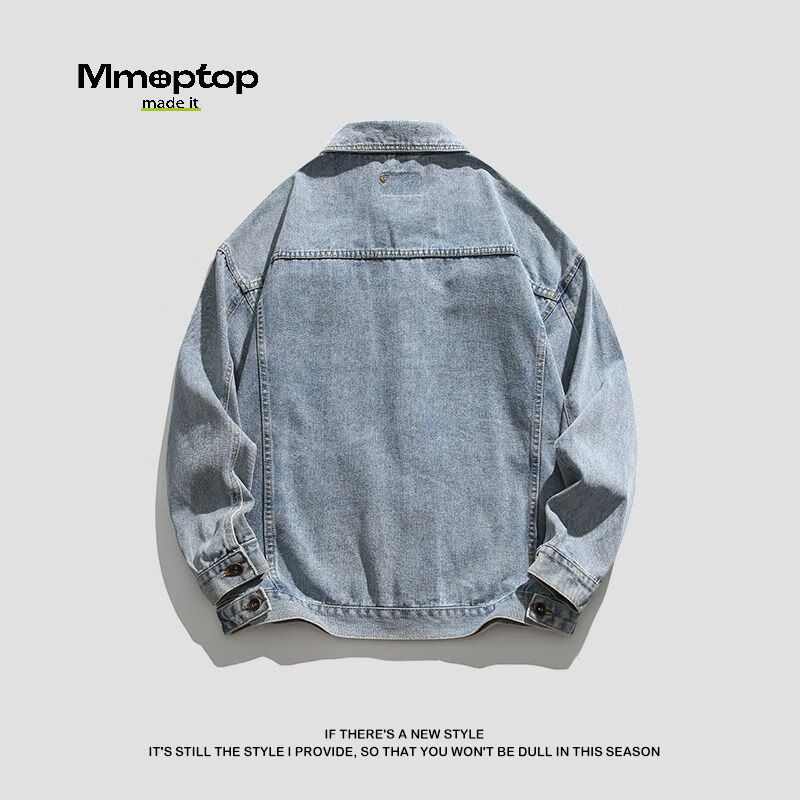 Мужская джинсовая куртка MMOPTOP, стильная, для осени и зимы, с отложным воротником, в стиле ретро, свободная повседневная верхняя одежда, JK826, синяя, 2XL