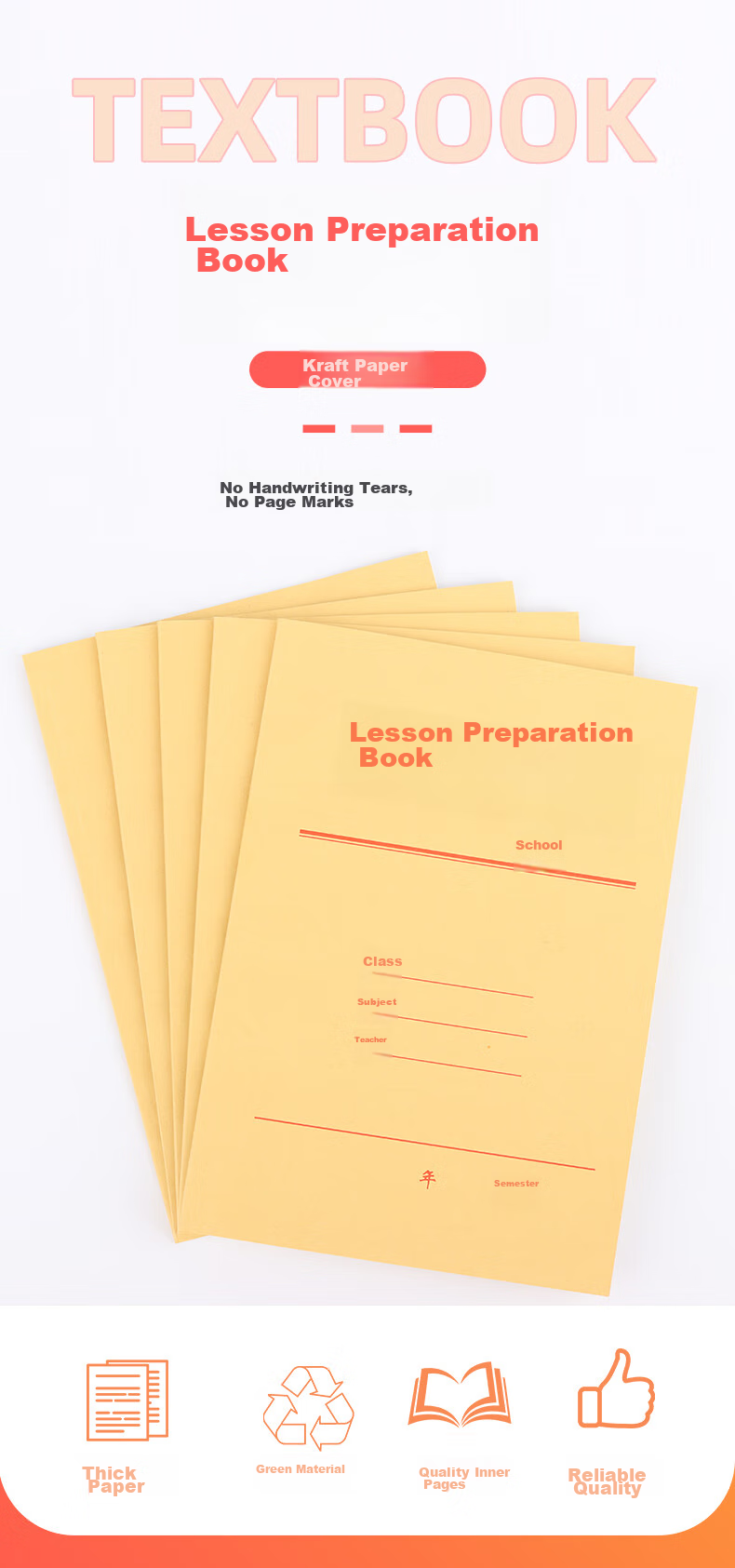 Touch Fish Teacher's Lesson Planning Book, Teacher's Teaching Plan Book, Class Learning Work Record Book, Suitable for Kindergarten, Primary And Secondary Schools, High School, Universal B5 Lesson Planning Book (Pack of 5), 36 Pages Per Book 1