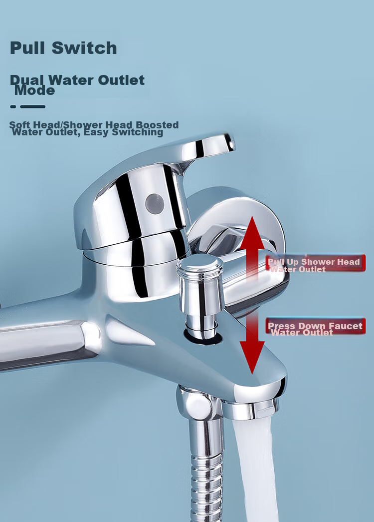 Larsd Shower Faucet Mixer Valve Set, Bathroom Cold And Hot Three-Way Shower Switch, Bathtub Mixer Faucet LD10203 6