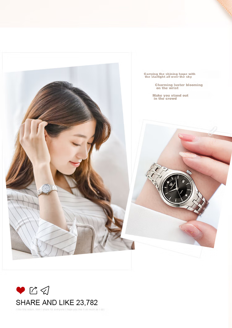 TIAN WANG Men's Watch, Birthday Gift, Steel Strap Quartz Men's Watch, Black GS3626S.DD.S1.B 7