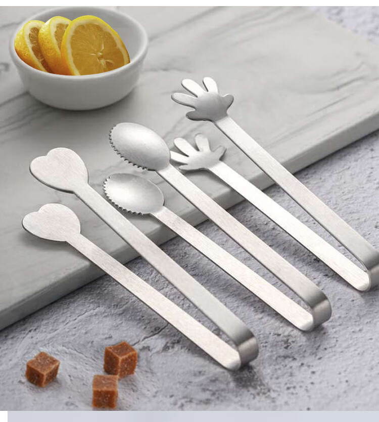 Jekero Stainless Steel Ice Tongs, Sugar Cube Tongs, Non-Slip Ice Tongs, Towel Food Barbecue Tongs [3-Piece Set] 3