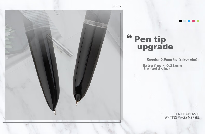 HERO Fountain Pen 616 Upgraded Student Fountain Pen, White, Iridium Nib Ink Pen for Daily Writing And Calligraphy Practice, EF Tip, Transparent Packaging Box 6