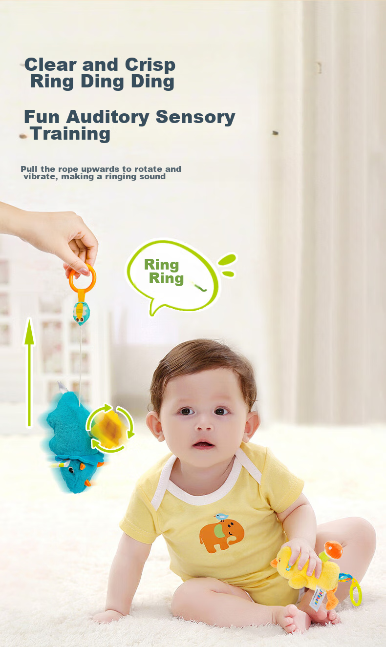 Jollybaby Cute Pet Spinning Toy with Pull Rope, Can Be Chewed And Soothing, 0-1 Year Old Baby Toy, Panda Spinning Doll 4