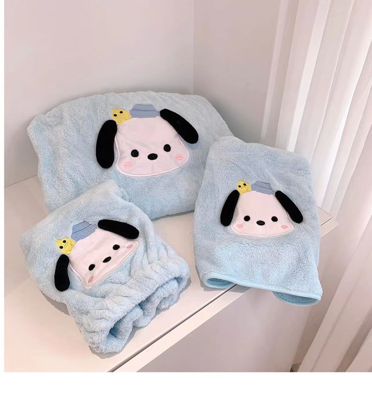 Fanyejia Cartoon Dog Bath Towel for Women, Shower Towel for Student Dormitory, Thick Coral Fleece Absorbent Quick-Drying Towel for Sports 9