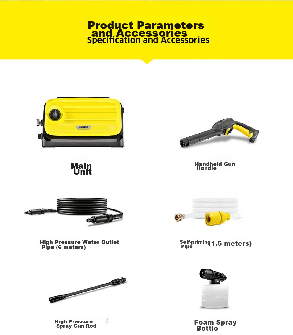 KARCHER German High-Pressure Washer, Household Car Washing Machine, Water Gun, Pump, Cleaning Machine for Floor Washing 27