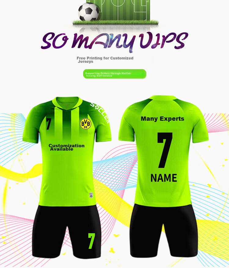Gaoshouruyun SO MANY VIPS Soccer Jersey Customization for Men And Women, Competition And Training Short-Sleeve Sports Set with Printing GS6328 White XL 2