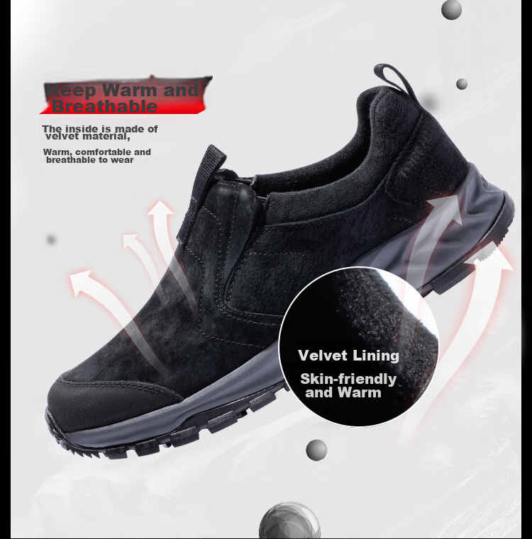 TOREAD Casual Shoes, Autumn And Winter Men's Slip-On Outdoor Non-Slip Warm Grip Hiking Shoes TFRRCM91913 3