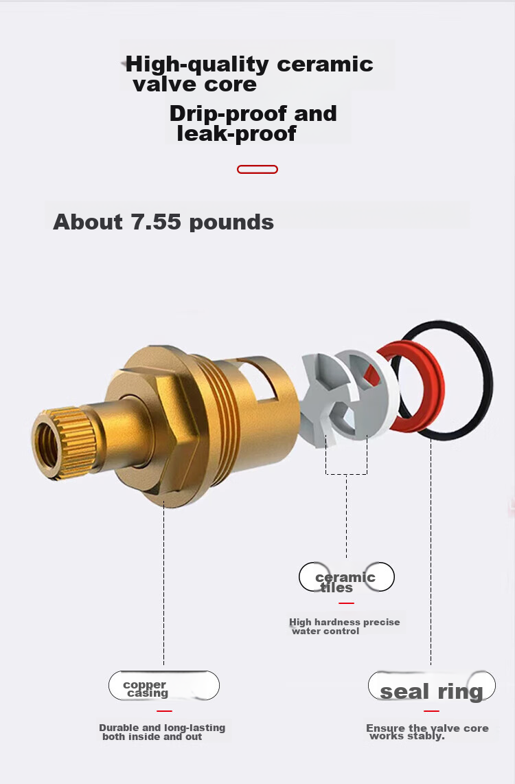 CVBAB All-Copper Washing Machine Faucet, 1/2 Inch Quick-Open Thickened Tap Water Faucet for Washing Machines CV3209 5
