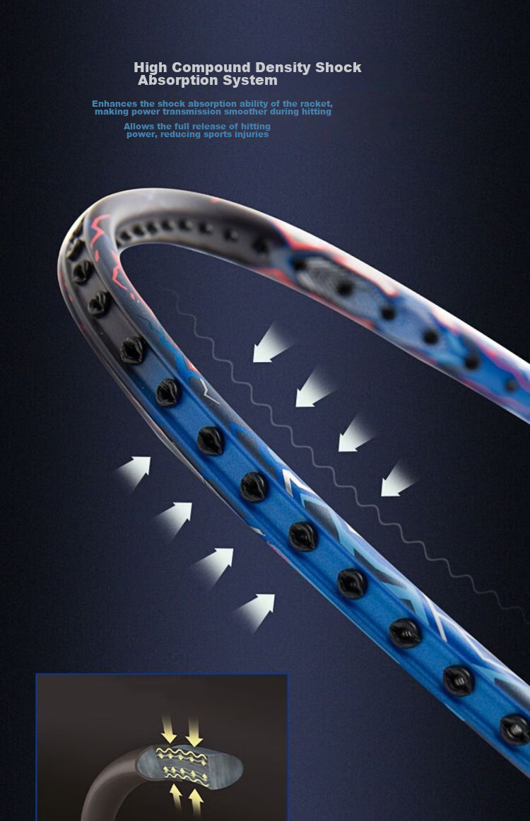 Li-Ning Badminton Racket Thunder 90 Tiger Edition Max Offensive Single Racket, Full Carbon Professional Competition Grade Racket, 3U Unstrung Racket 6