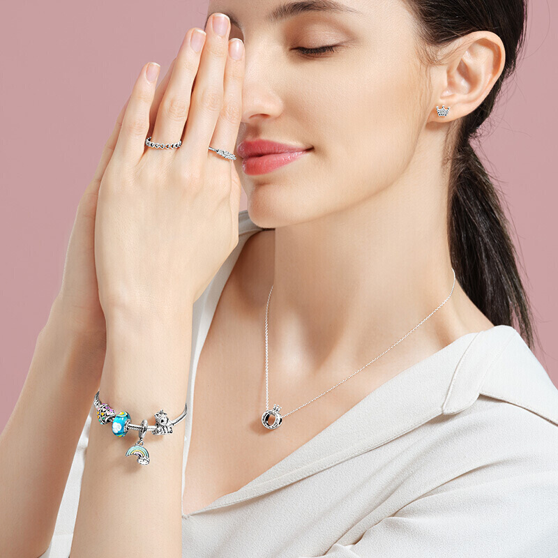 Pandora Interlocking Hearts Ring, 925 Sterling Silver, Unique And Stylish, Simple Fashion, Birthday Gift for Girlfriend