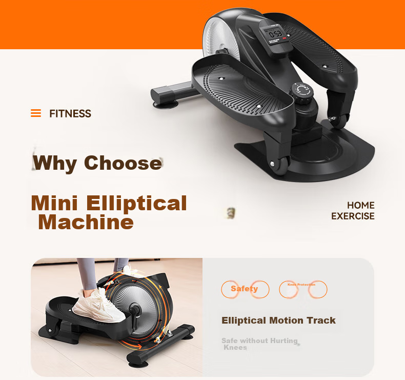 HOT KNEE Elliptical Machine for Home Use, Mini Stepper, Elliptical Trainer, Weight Loss Fitness Equipment, Foot Pedal Machine, Quiet Operation with Adjustable Resistance 6