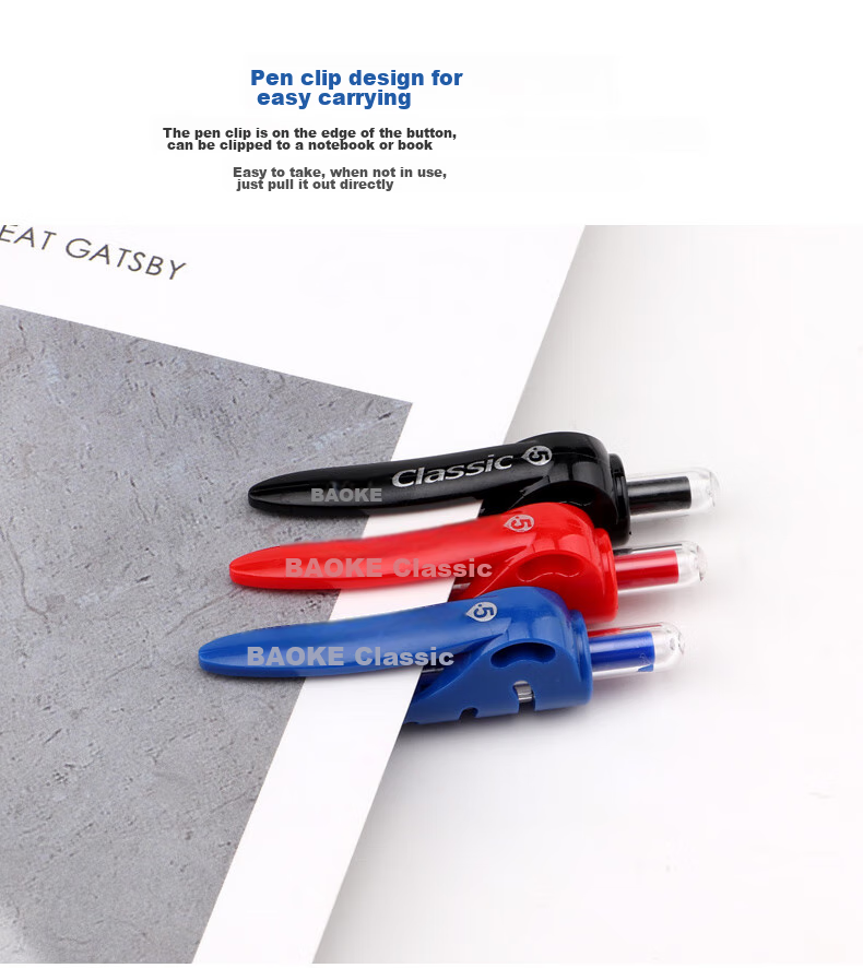 BAOKE A35 0.5mm Red Retractable Gel Pen Office Signing Pen Bullet Tip Water-Based Pen 12 Pcs/box 6
