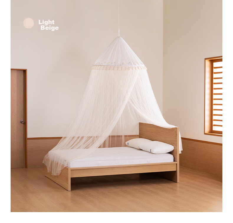 MEDOGA Class A Maternal And Infant Palace-Style Floor Mosquito Net, Home Use, Ceiling-Mounted, No Installation Required, Princess Style, Light Beige, 1.8 Meters [Romantic And Elegant] 38