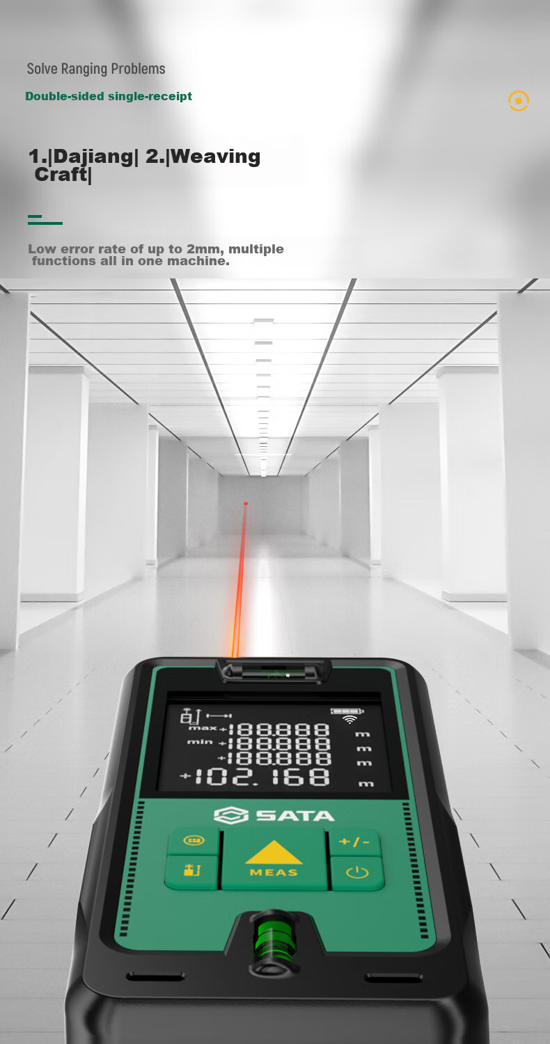 Shida SATA Laser Rangefinder, Handheld Infrared Measuring Ruler, High-Precision Electronic Room Measuring Instrument, D05905A 5